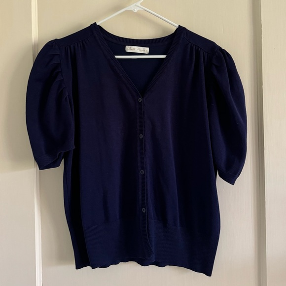 Belle Poque Tops - Belle Poque Navy Short Sleeve Top Size XL